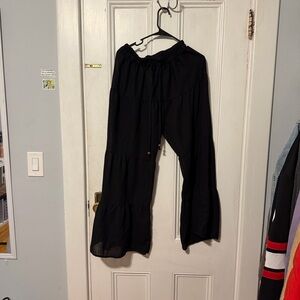 Wide leg Black Women's Pants